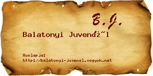 Balatonyi Juvenál névjegykártya